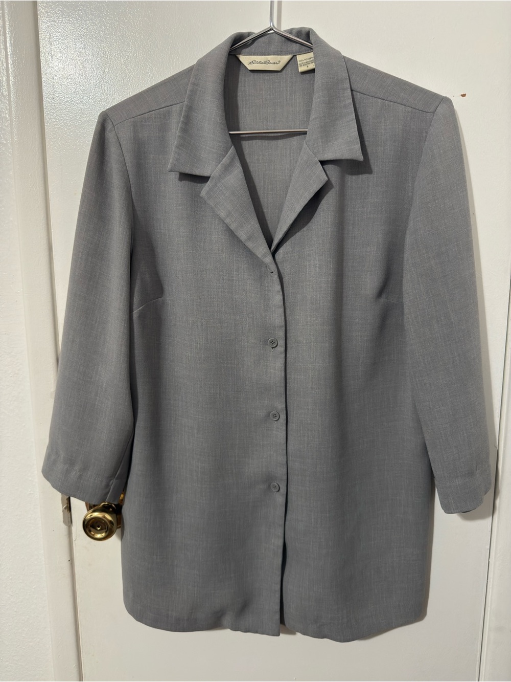 Eddie Bauer Light Gray Button-Front Blazer